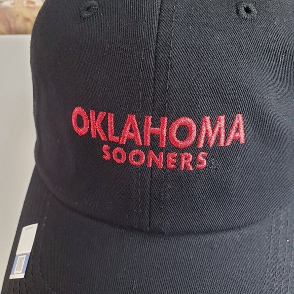 Oklahoma University Sooners Classic Dad Adjustable Hat Black Crimson Embroidery - Picture 6 of 9